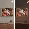 Pelikaan - Dier - Bloemen - Natuur - Botanisch - Roze Light Box met batterij (Wandlamp) middel -sfeer3
