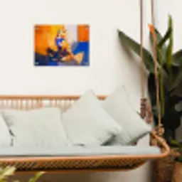 Vos - Oranje - Vormen - Abstract tuinposter los doek klein -sfeer7