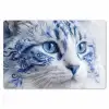 Kat - Patroon - Blauw Placemat vinyl groot -zzsfeer1_Kitchenyeah-website
