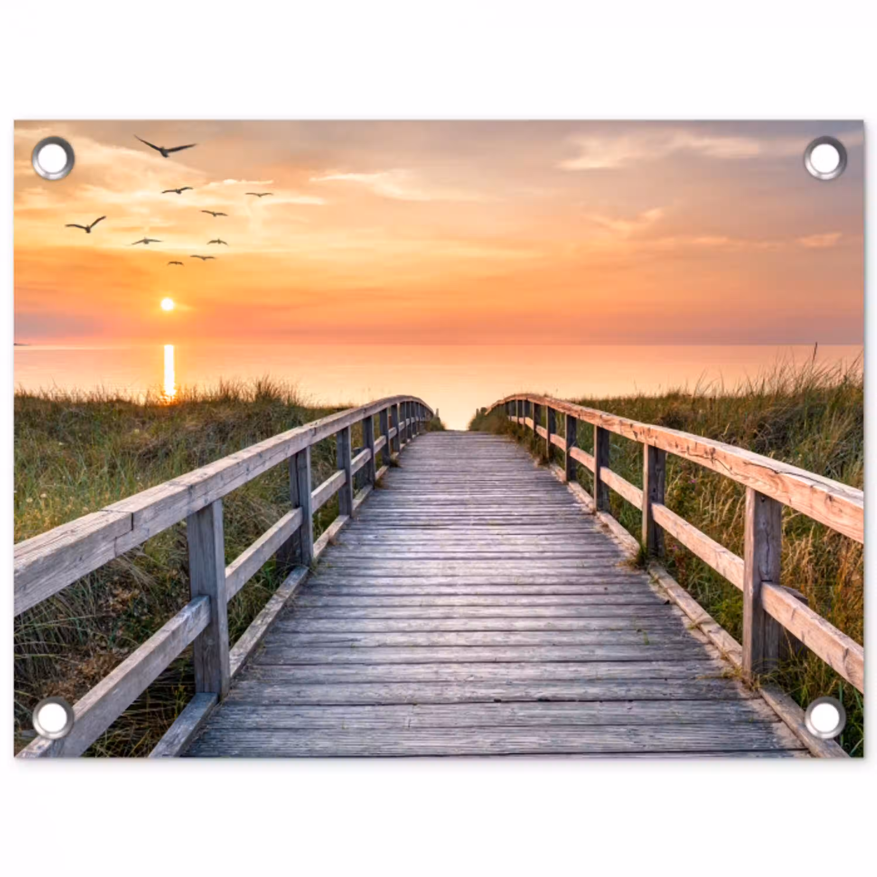 Zonsondergang over de Duinen tuinposter los doek klein -3d