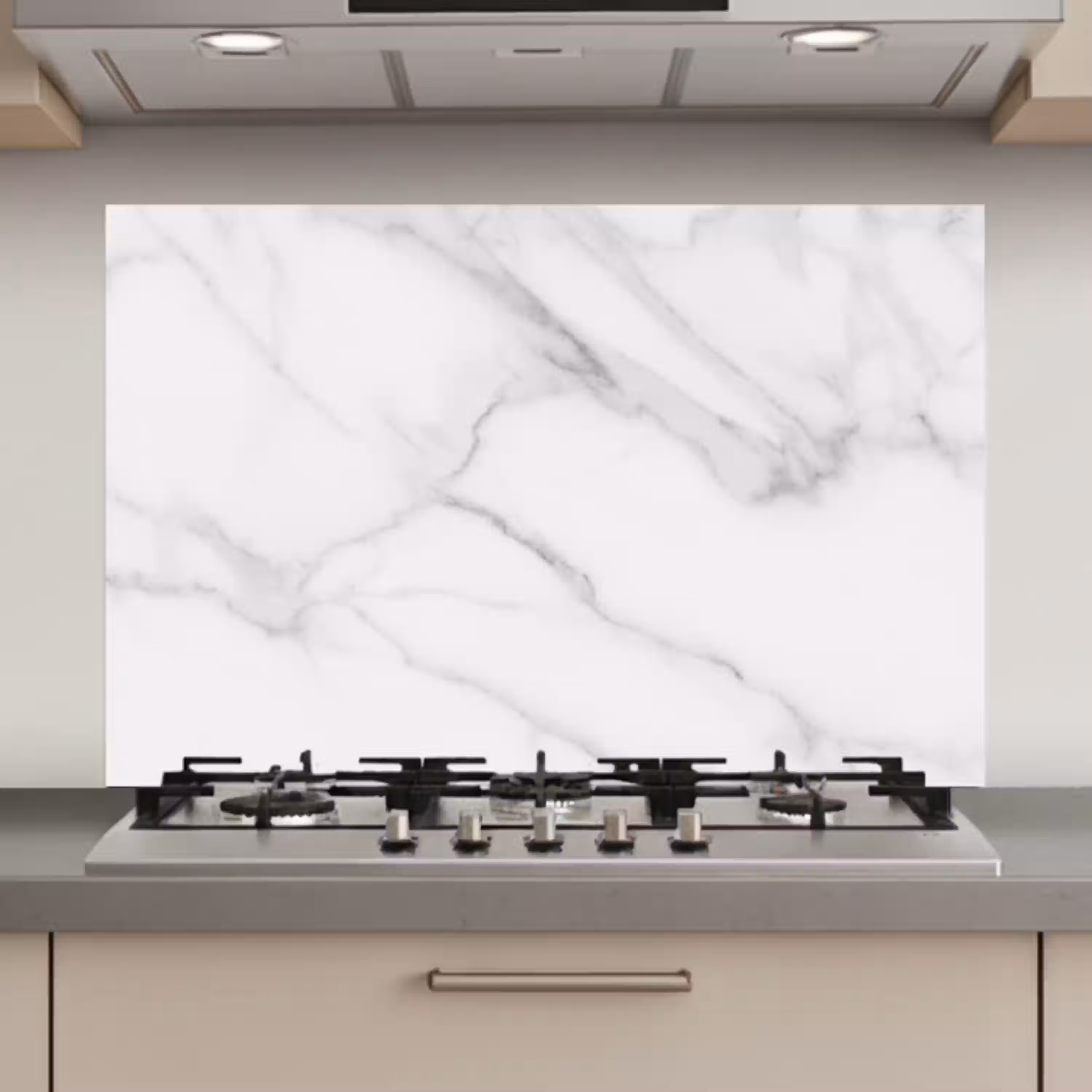 Marmer - Structuur - Wit - Grijs - Steen - Marmerlook keuken achterwand spatscherm klein -3d_website