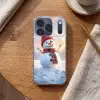 Sneeuwpop - Zonsondergang - Wit Telefoonhoesje iPhone 17 Pro klein -sfeer1