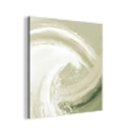 Abstract - Penseelstreken - Golven - Groen aluminium wit klein -3d