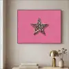 Ster - Luipaard - Print - Roze Textielframe - compleet frame klein -sfeer2