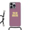 Tekst - Paars - Amazing Hoesje iPhone 16 Pro Max met koord klein -3d