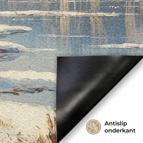 Winter - Sneeuw - Huis - Natuur Deurmat klein -antislip_NL