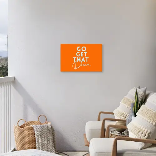 Oranje - Blauw - Go get that dream Tuinposter op houten frame 2 cm dik klein -sfeer1
