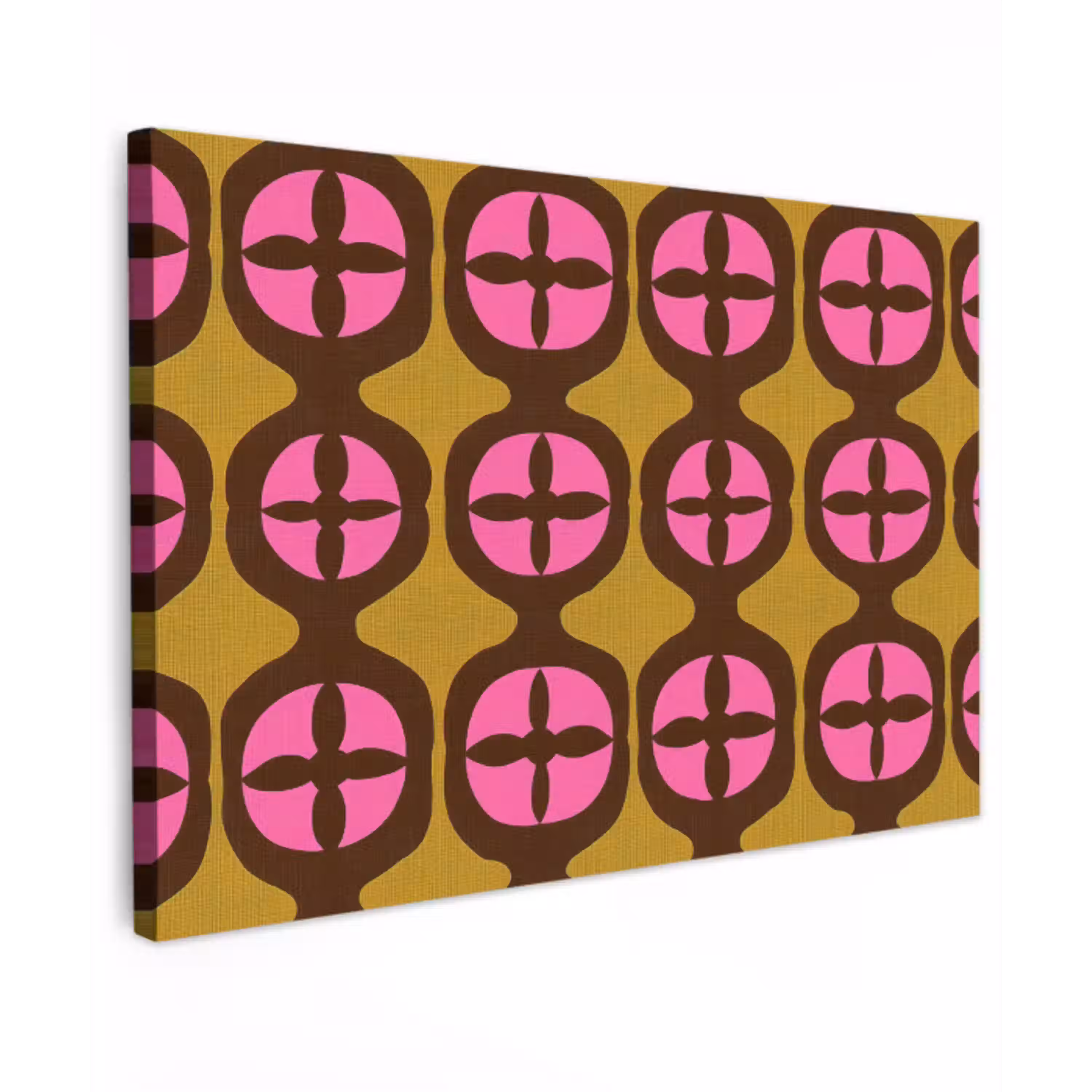 Modern - Patroon - Roze Tuinposter op houten frame 2 cm dik klein 845 -3d
