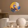Vos - Oranje - Vormen - Abstract Akoestische PET Vilt - Rond klein -sfeer1