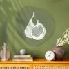 Vijgen - Minimalistisch - Getekend - Mosgroen Wandcirkel Organisch Plexiglas middel -sfeer2