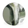 Natuur - Abstract - Groen - Penseelstreken Wandcirkel aluminium klein -3d