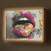 Lippen - Graffiti - Expressief Light Box met batterij (Wandlamp) middel -z3d_website