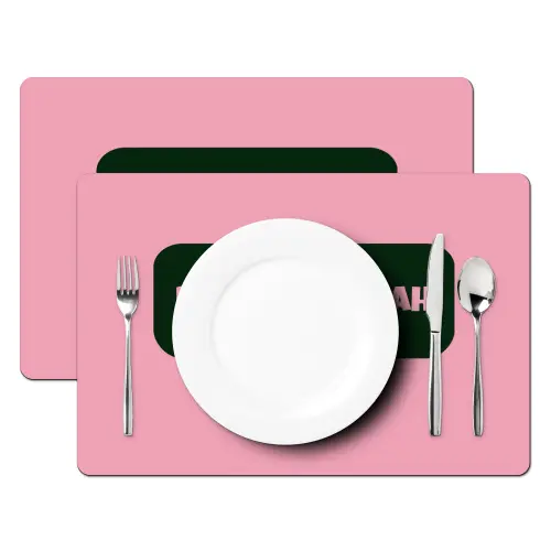 Roze - Tekstwolk - Groen - BLAH BLAH BLAH Placemat vinyl groot -zzsfeer2_Kitchenyeah-website