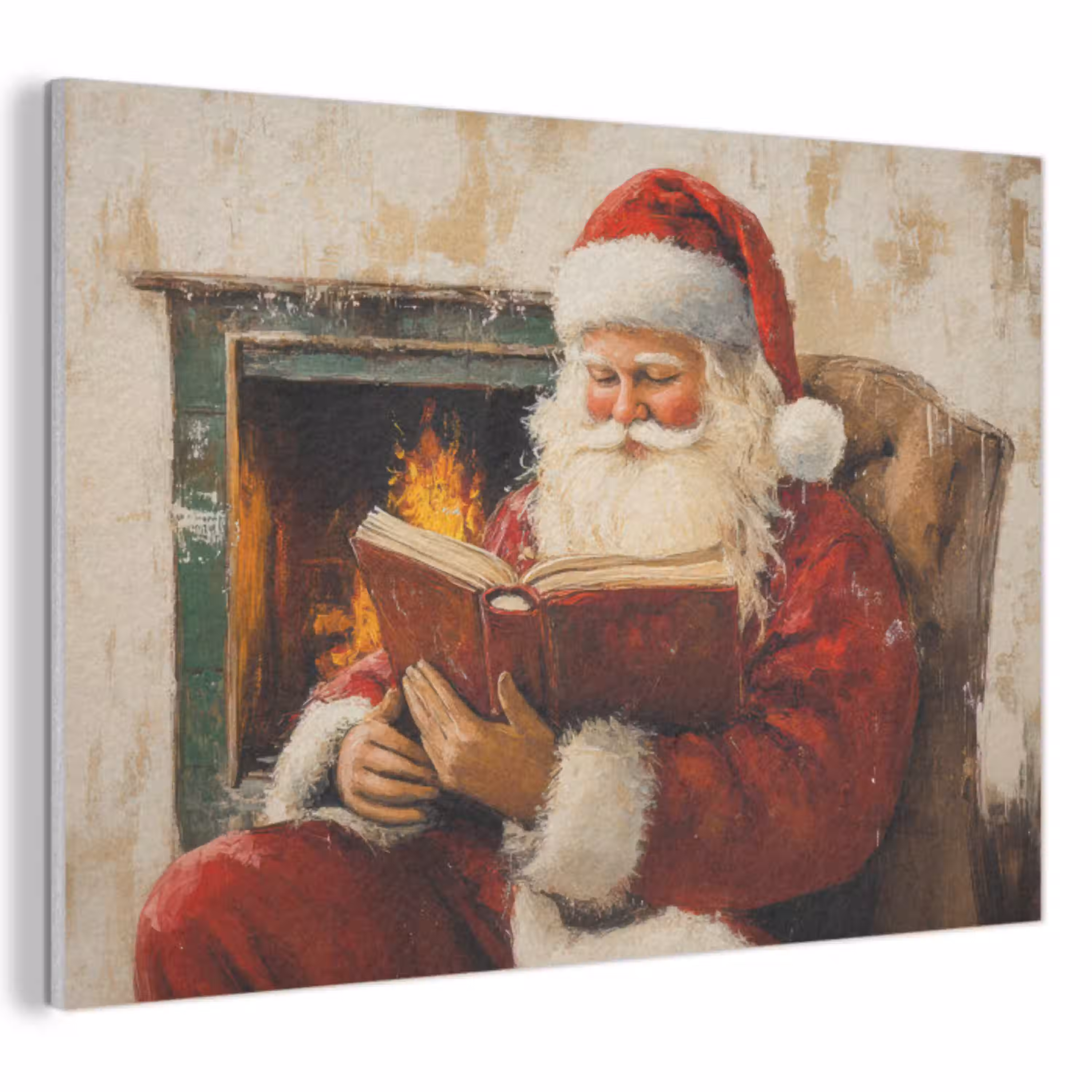 Kerst - Kerstman - Winter - Open Haard PET vilt klein -3d