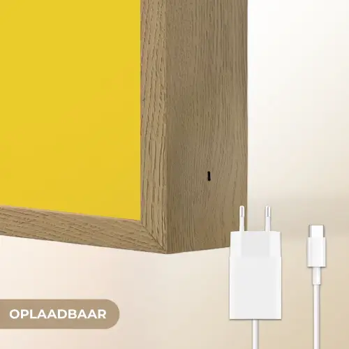Geel - Roze - Oh - 3D Light Box met batterij (Wandlamp) middel -USP_websiteoplaadbaarNL