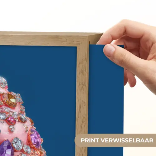 Ijsje - Hoorntje - Steentjes - Blauw Light Box met batterij (Wandlamp) middel -USP_websiteprintNL