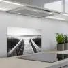 Loopbrug - Hout - Strand - Zee keuken achterwand spatscherm klein -3d_schuin