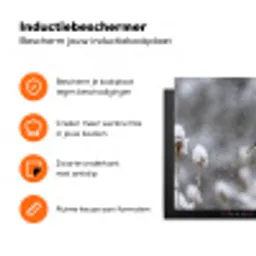 Roodborstje - Gedroogde bloem - Sneeuw - Winter - Vertederend Inductie beschermer vinyl 3mm klein -zzzzzzz-td-ups