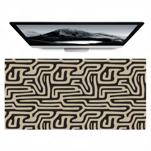 Grafisch - Lijnen - Zwart Muismat XXL klein 681 -zzz3d