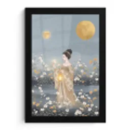 Aziatisch - Vrouw - Kimono fotolijst zwart zonder passe partout klein -3d