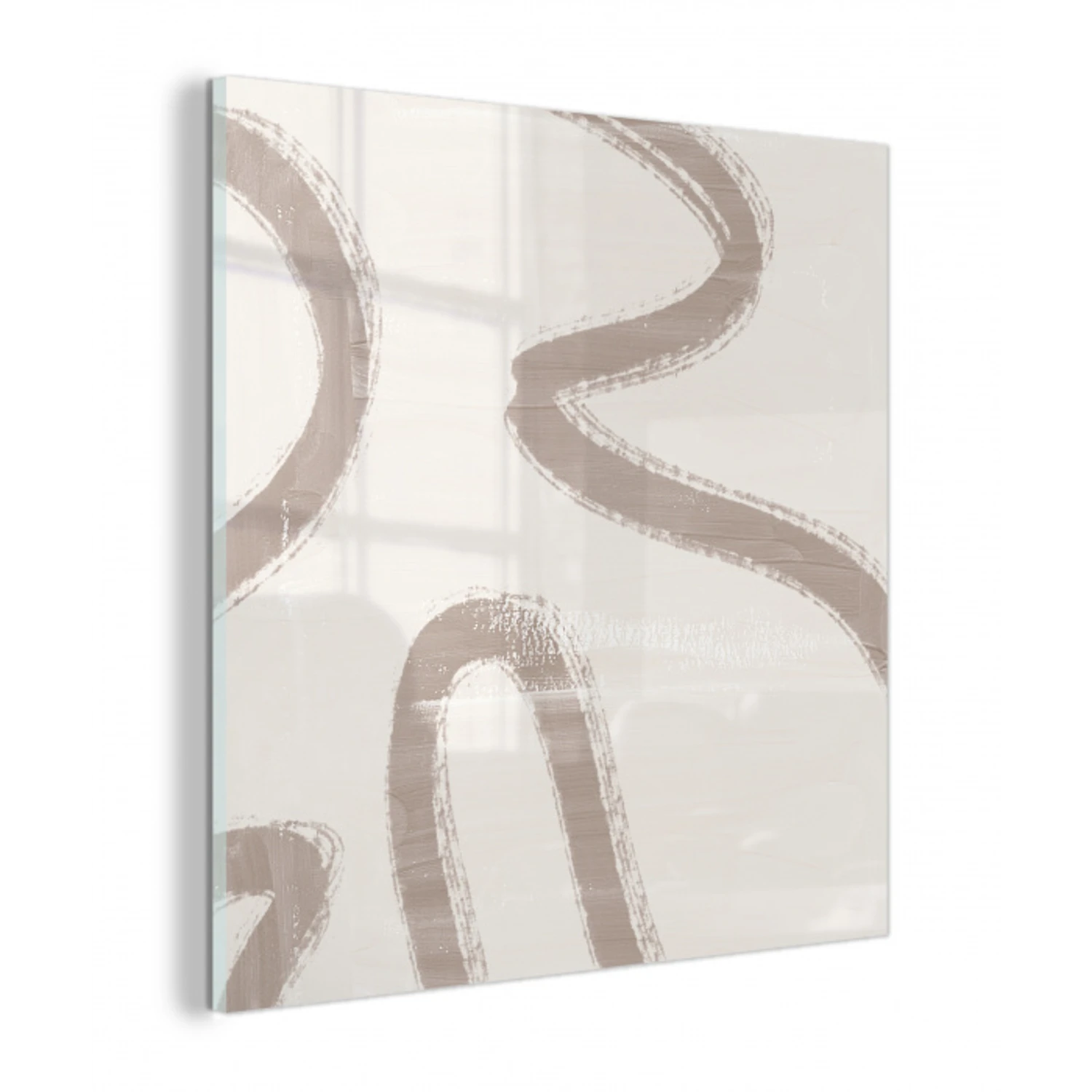 Moderne kunst - Beige - Abstract plexiglas 5mm klein -z3d