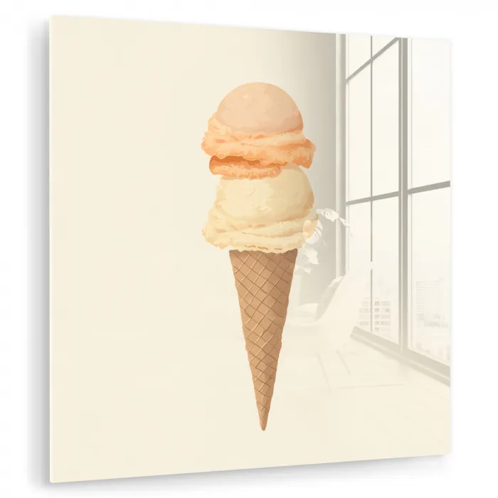 Minimalistisch - Schepijs - Hoorntje - Beige plexiglas 5mm klein -zzzproduct_nieuw