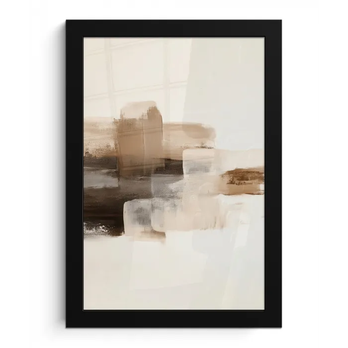 Penseelstreken - Abstract landschap - Rust fotolijst zwart zonder passe partout klein -3d