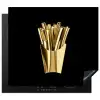 Friet - Goud - Chrome - Eten Inductie beschermer vinyl 3mm middel -3d