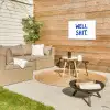 Blauw - Quote - Wit Tuinposter op houten frame 2 cm dik klein -sfeer2