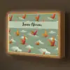 Dino - Oranje - Patroon - Wolken Light Box met batterij (Wandlamp kind) middel -z3d_website