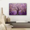 Levensboom - Boom - Paars - Goud - Modern canvas 2cm klein -sfeer6