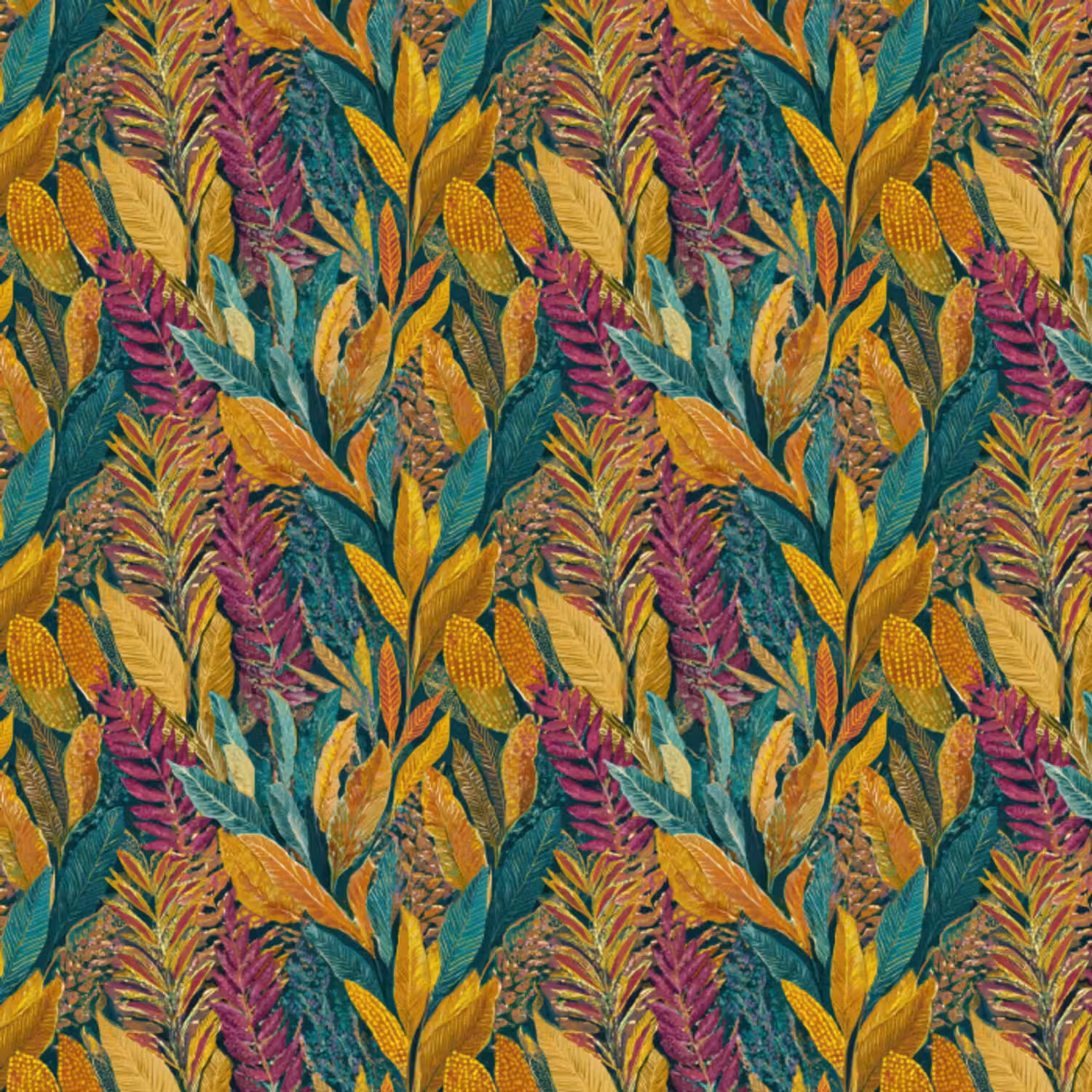 Behang - Tropische - Botanisch - Patroon - Kleurrijk - Exotisch