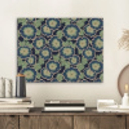 Bloemen - Borduurwerk - Patroon - Blauw - Groen PET vilt klein 837 -sfeer1