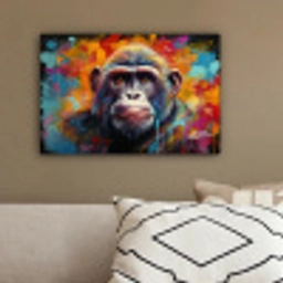 Aap - Gorilla - Graffiti - Dieren - Kleuren canvas 2cm klein -sfeer3