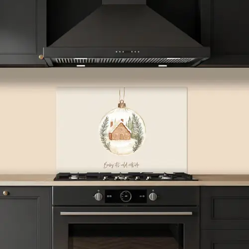 Quote - Winter - Kerst - Beige - Kerstbal keuken achterwand spatscherm klein -sfeer1