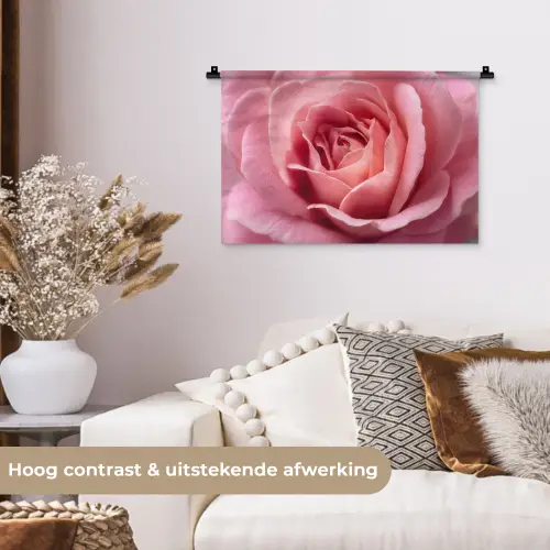 Roze - Roos - Romantisch Wandkleed katoen klein -sfeer1