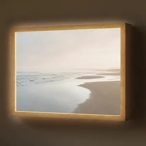 Kustlijn - Strand - Oceaan Light Box met batterij (Wandlamp) middel -z3d_website