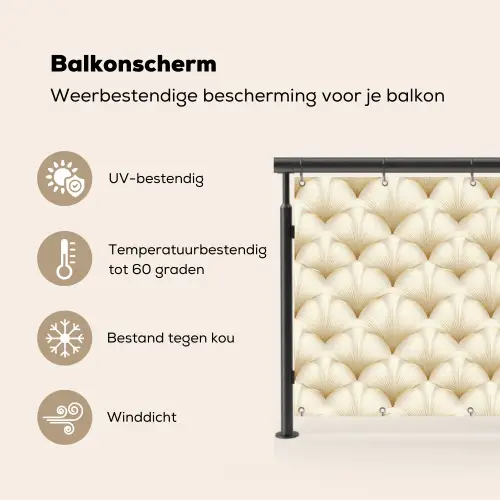 Waaier - Motief -  Goud Balkonbeschermer Duitsland klein 596 -specs_NL