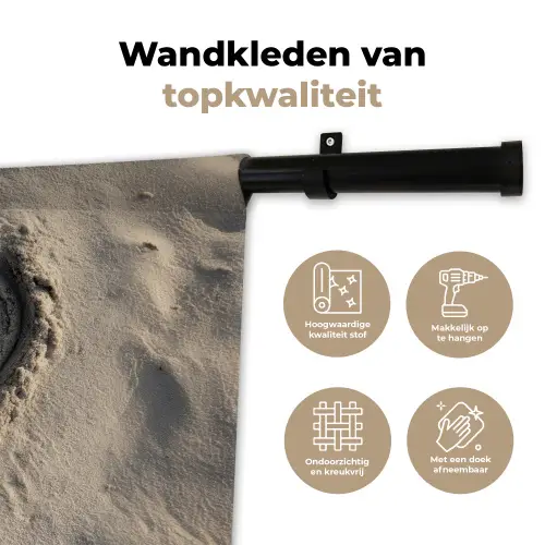 Hartvorm - Getekend - Beige - Zand Wandkleed katoen klein -sfeer2