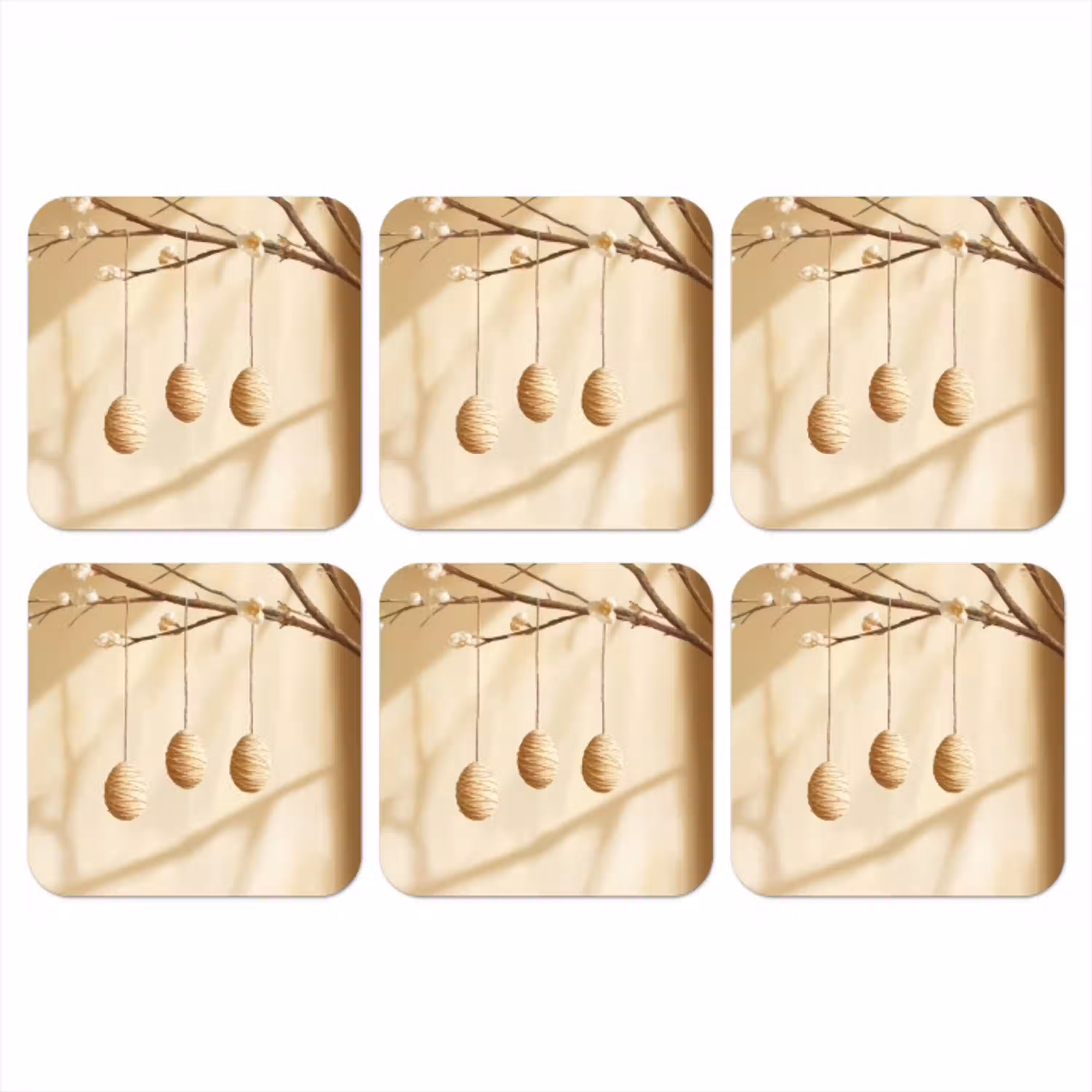 Beige - Paastak - Eieren onderzetter kurk middel -3d