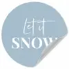 Sneeuw - Winter - Blauw - Let it snow Wandcirkel behangsticker klein -3d