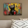 Graffiti - Kitten - Street art - Kat canvas 2cm klein -sfeer3