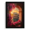 Colosseum - Rome - Roze Bloemen fotolijst zwart zonder passe partout klein -3d