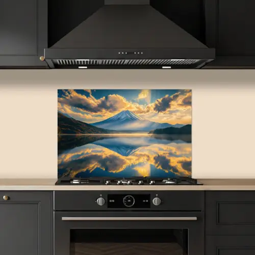 Berg - Rivier - Zonsondergang keuken achterwand spatscherm klein -sfeer1