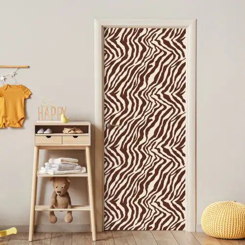 Zebra - Patroon - Zwart - Wit deurposter klein 289 -sfeer4