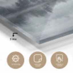 Bos - Meer - Mist - Natuur - Grijs plexiglas 5mm klein -sfeer2