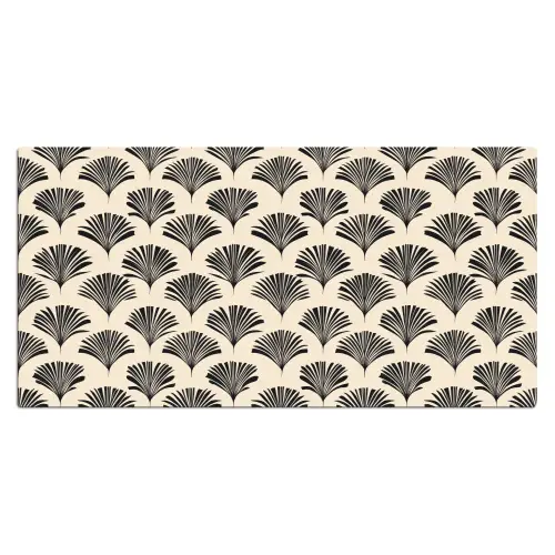 Waaiers - Botanisch - Zwart - Beige Muismat XXL klein 681 -3d_leeg