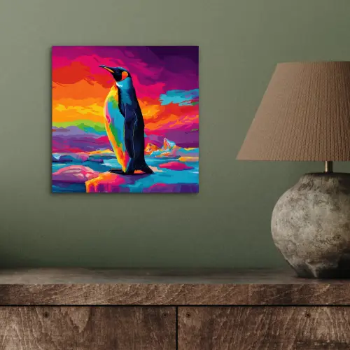 Ijsschots - Pinguïn - Abstract - Lucht aluminium wit klein -sfeer2