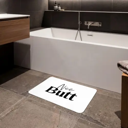 Quote - Nice butt - Wit - Spreuken Badmat klein -sfeer3