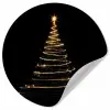 Magisch - Kerstboom - Lichtspiralen - Zwart Wandcirkel behangsticker klein -3d